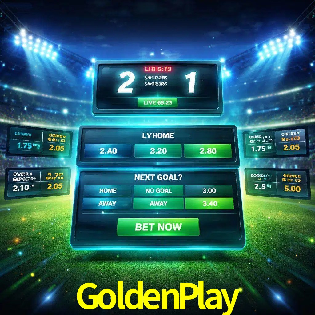 Vista de apuestas en vivo GoldenPlay durante un partido en curso