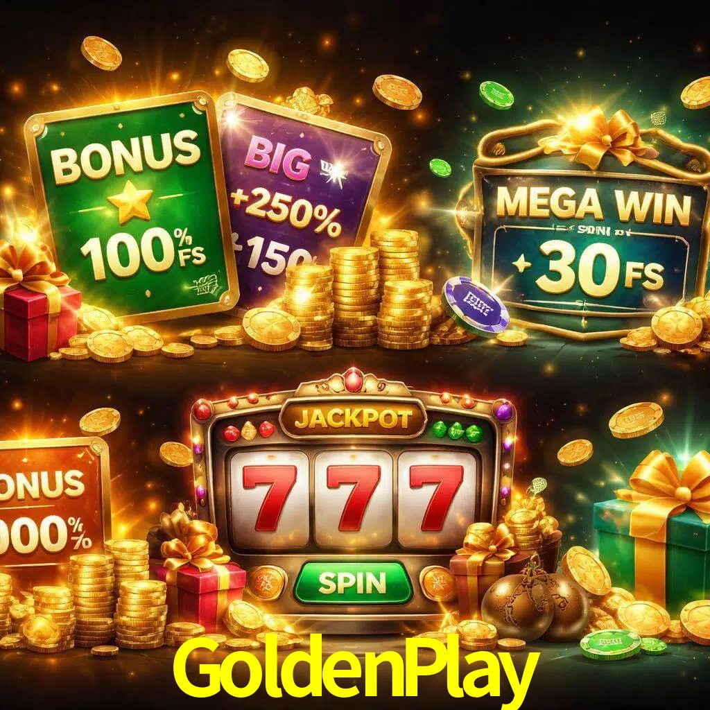 Tipos de bonos GoldenPlay incluyendo recompensas de bienvenida y promociones continuas