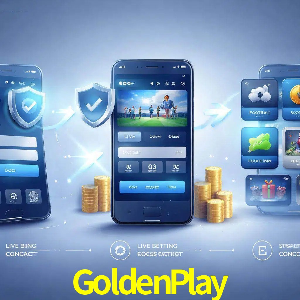 Pasos de acceso a la app GoldenPlay en pantalla de teléfono móvil